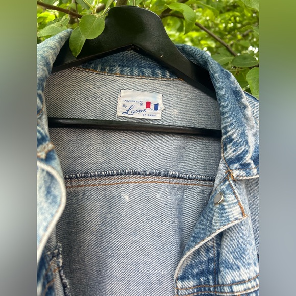 💥 SOLD 💥Vintage French 80s Denim cropped jacket 🇫🇷 - Picture 8 of 10